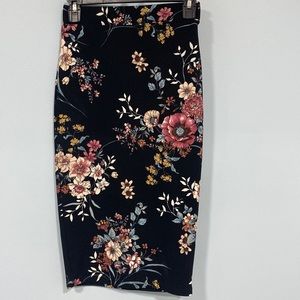 Black floral skirt